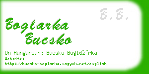 boglarka bucsko business card